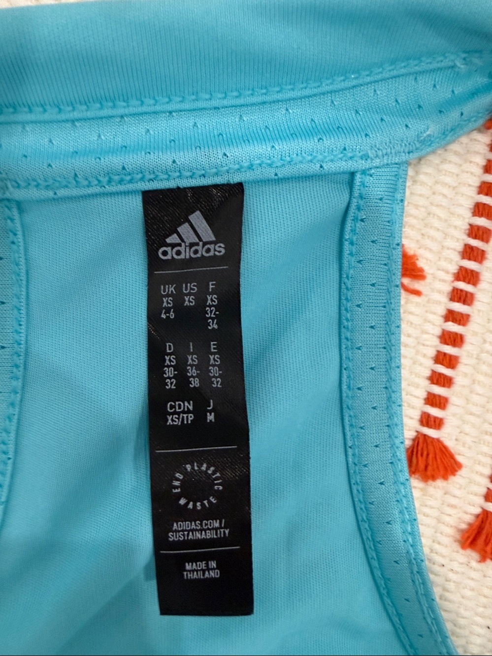 adidas Aqua Blue Racerback Performance Tank - Picture 2 of 2